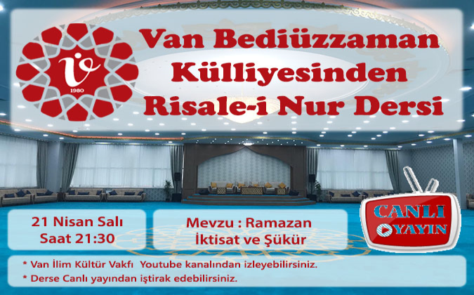 21 Nisan Ramazan İktisat ve Şükür